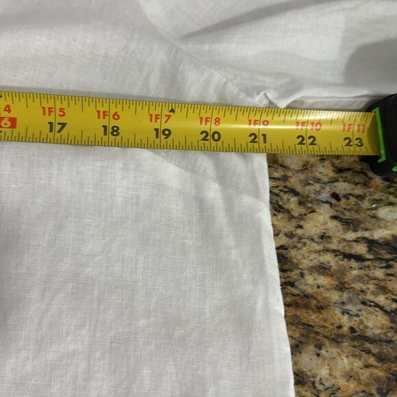 Soma WKND Relaxed Fit Linen Button Down Shirt In Optic White Size M - Picture 9 of 10